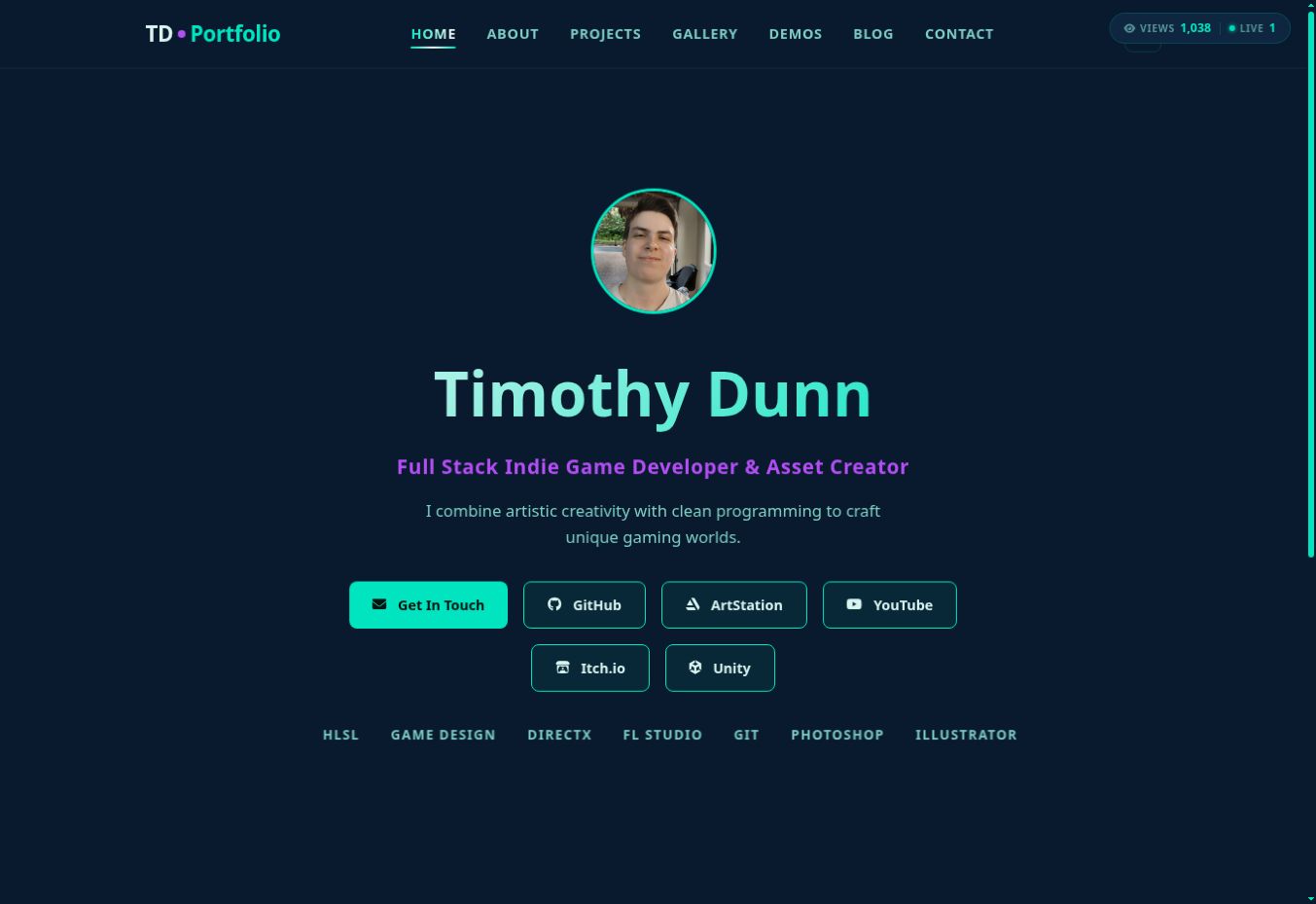 Timothy Dunn Portfolio website